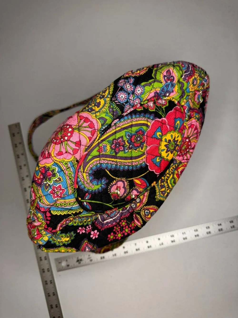 Vera Bradley Symphony in Hue Shoulder Bag Tote Black Multicolor Paisley Floral